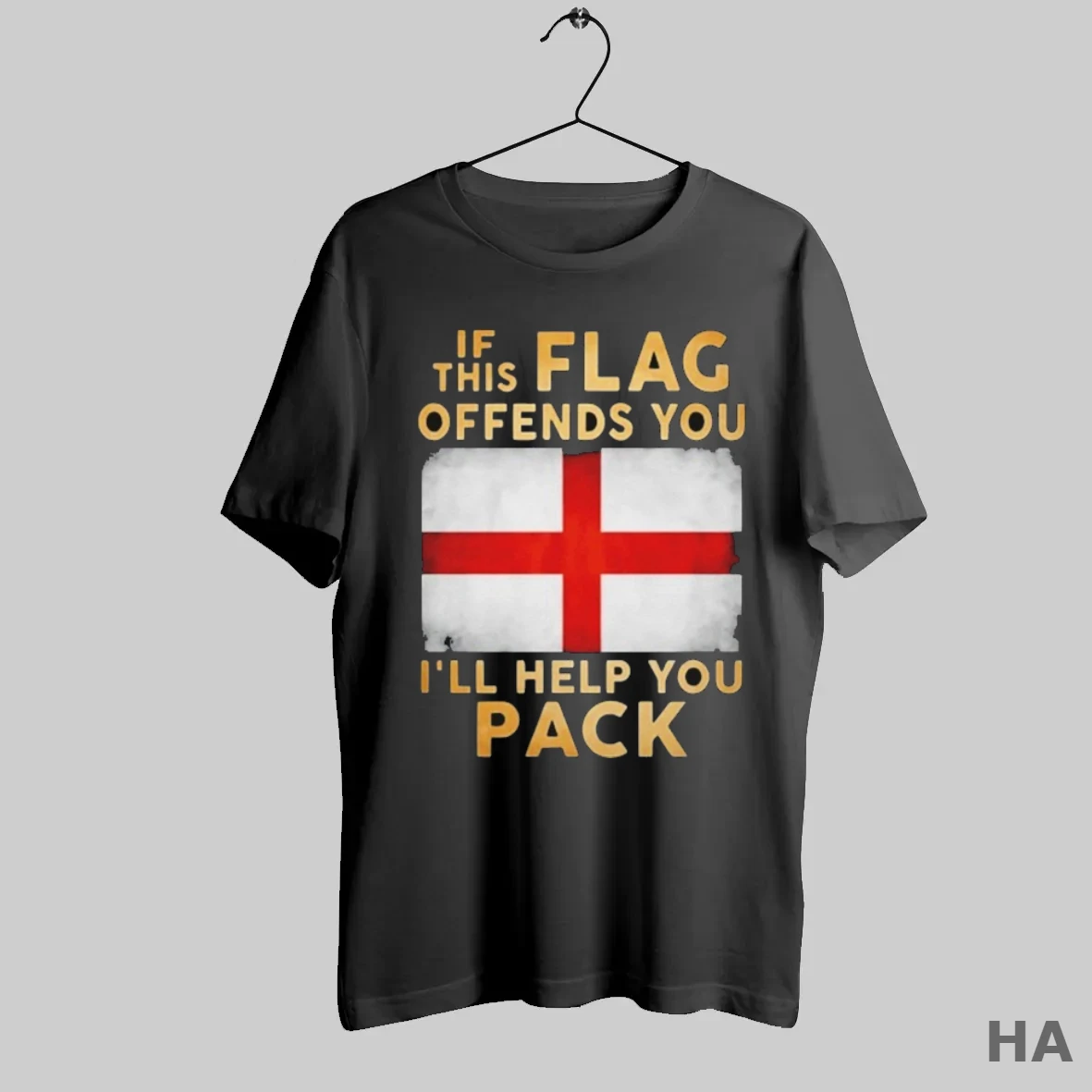 Official If This Flag Offends You Ill Help You Pack Union Jack Britain Herren T Shirt
