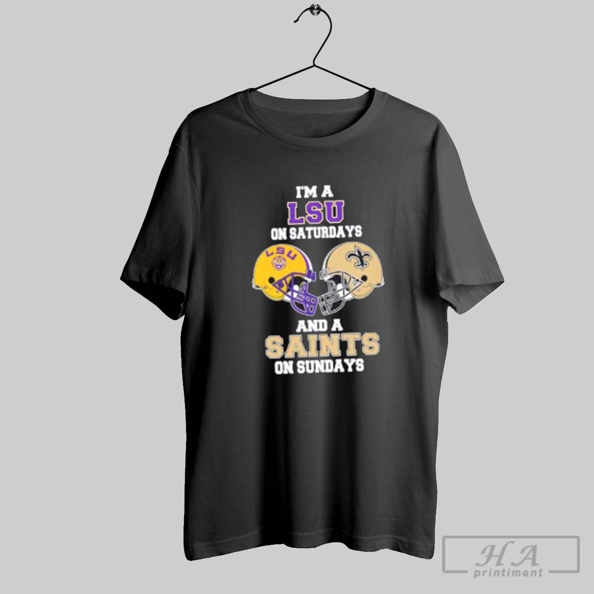 Official Im A Lsu On Saturdays And A Saints On Sundays Football Helmet Shirt