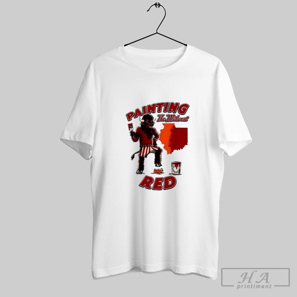 Official Indiana Hoosiers Vs Illinois Fighting Illini Painting The Midwest Red Shirt