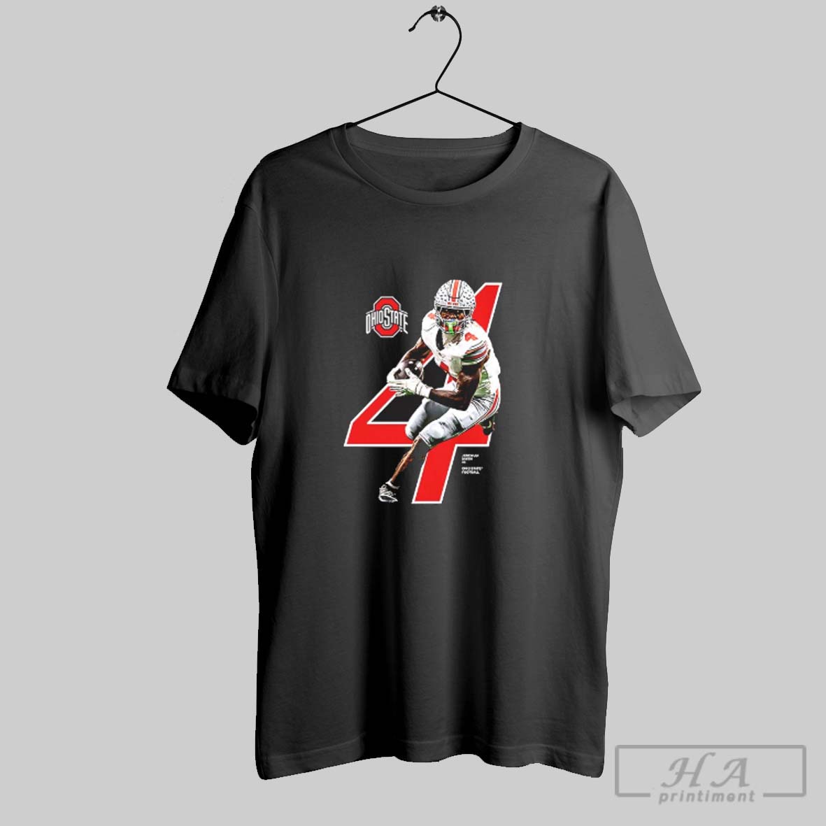 Official Jeremiah Smith Number 04 Ohio State Buckeyes Football Breakthrough V Neck Shirt