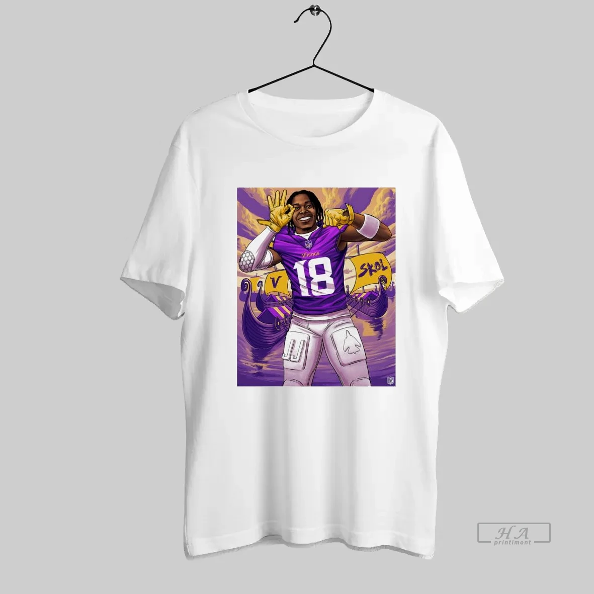 Official Justin Jefferson Minnesota Viking Nfl Player Graphic T Shirt