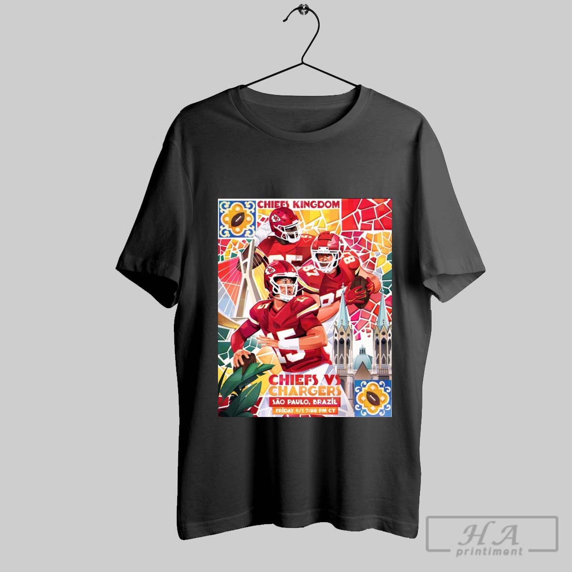 Official Kansas City Chiefs Vs Los Angeles Chargers Friday September 5th 2025 In Sao Paulo Brazil Poster Tee Shirt