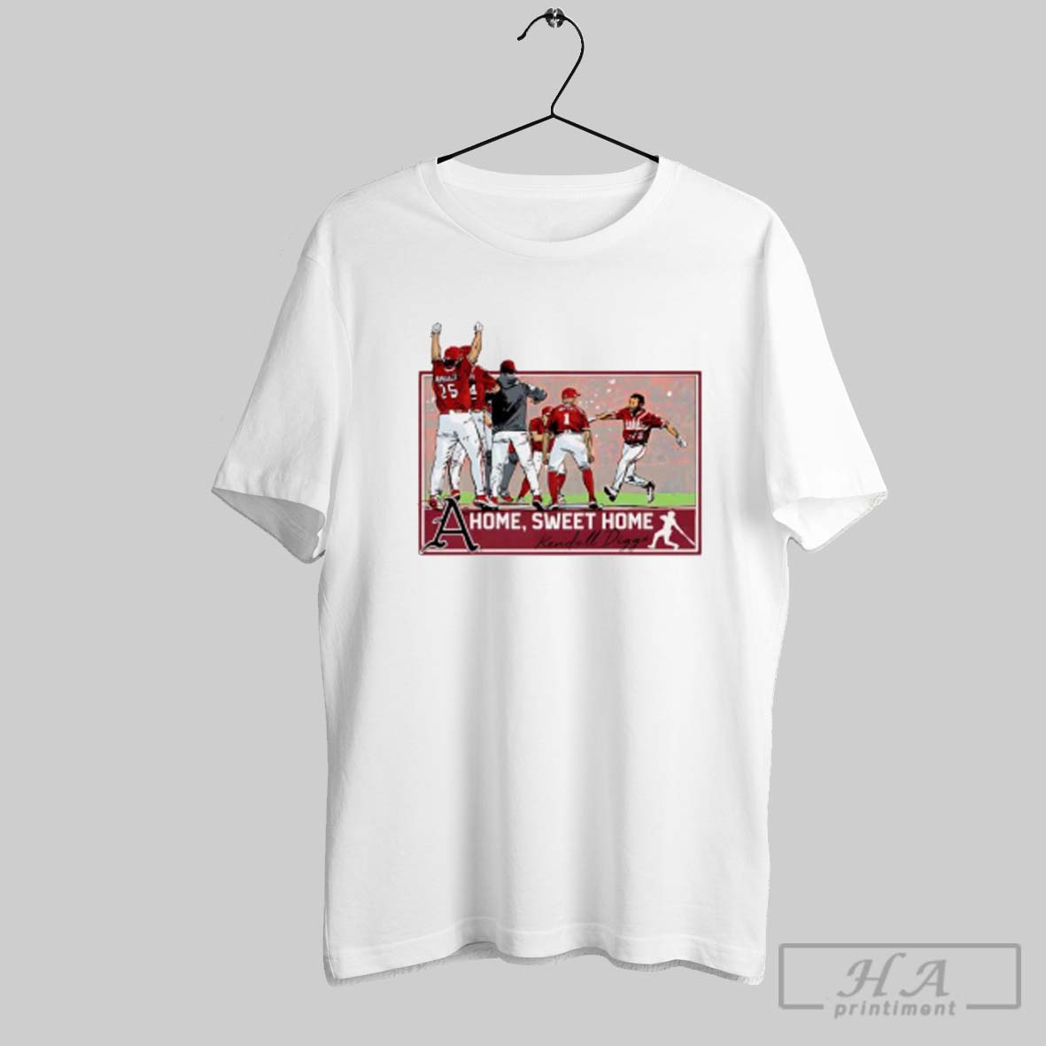Official Kendall Diggs Arkansas Razorbacks Baseball A Home Sweet Home Graphic Tee Shirt