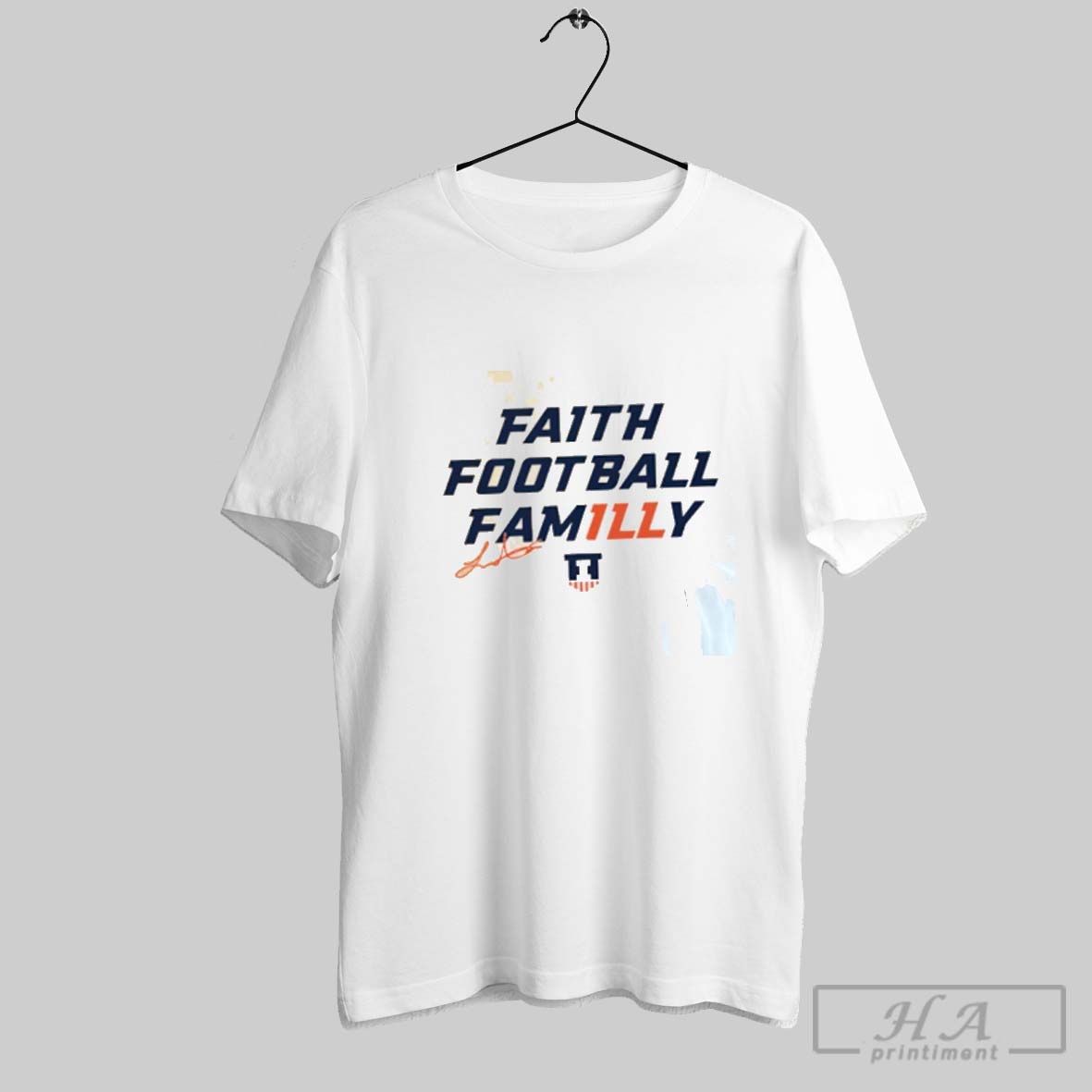Official Luke Altmyer Faith Football Family Signature Tee Shirt