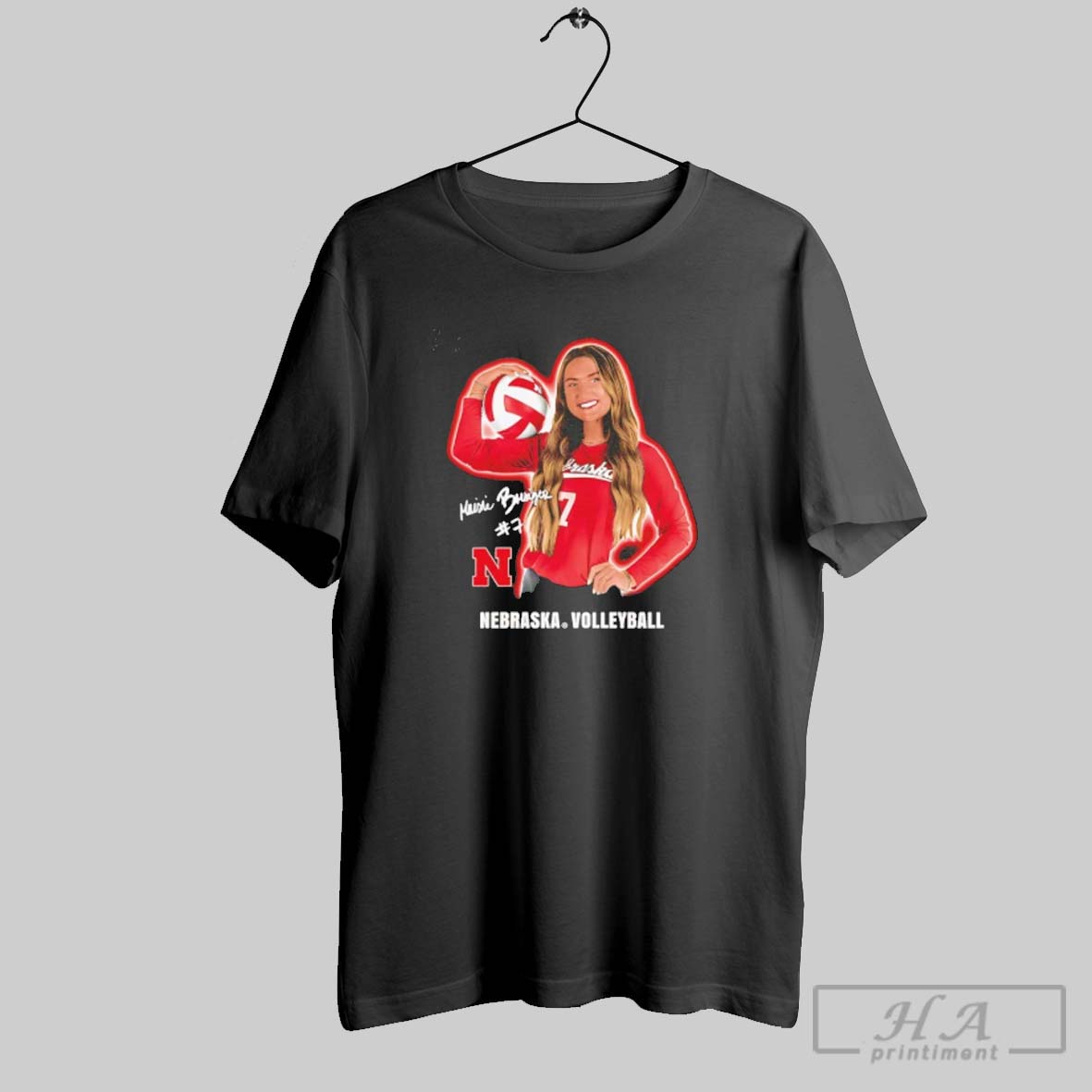 Official Maisie Boesiger Nebraska Huskers Portrait Signature Shirt