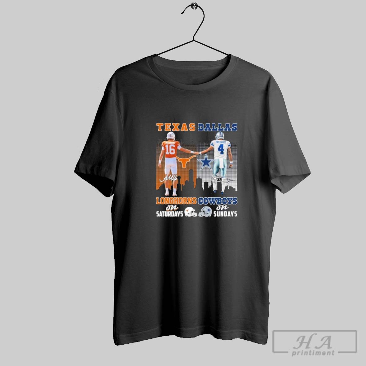 Official Manning Texas Longhorns On Saturdays And Prescott Cowboys On Sundays Shirt Shirt