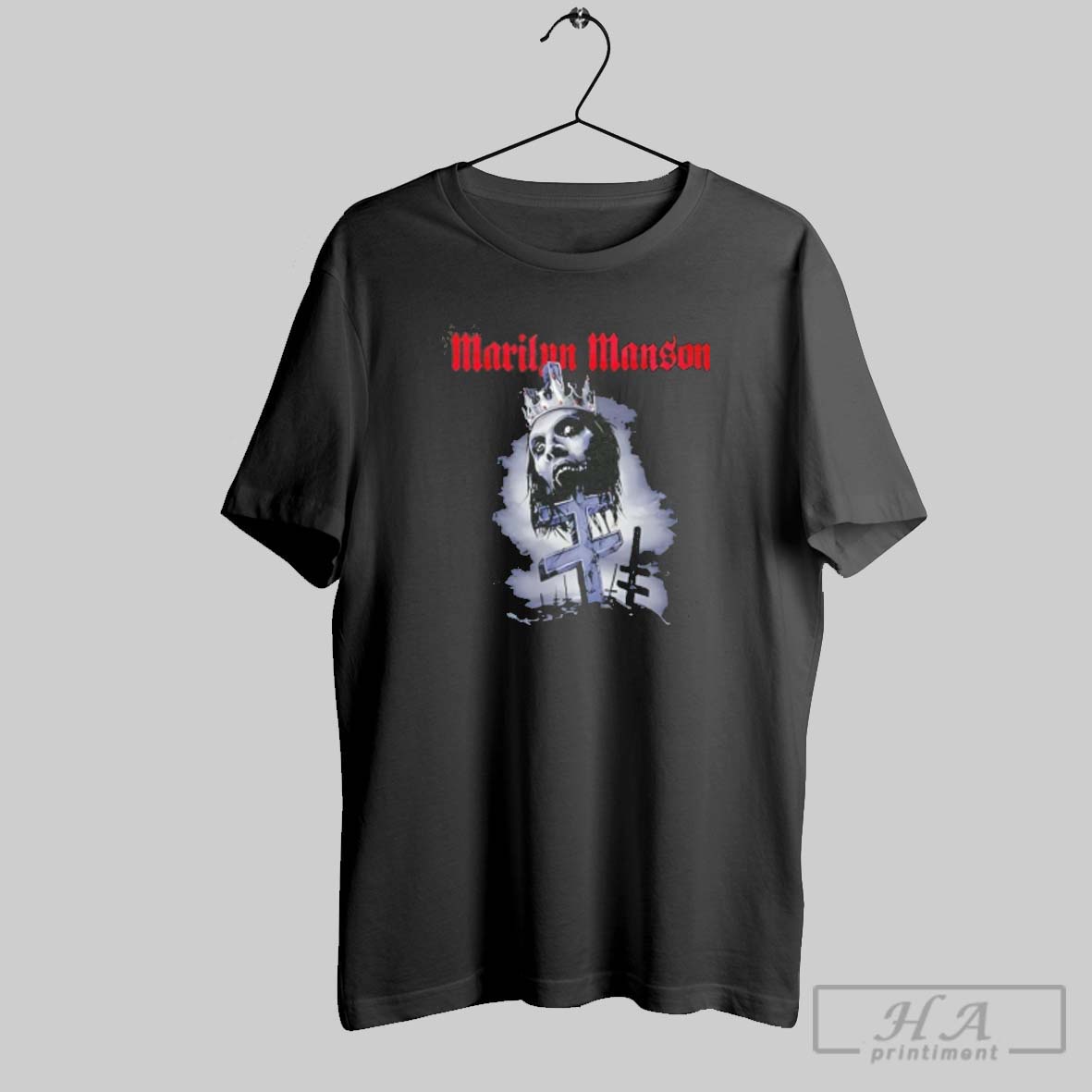Official Marilyn Manson Impaled Double Cross Halloween 2025 Tee Shirt