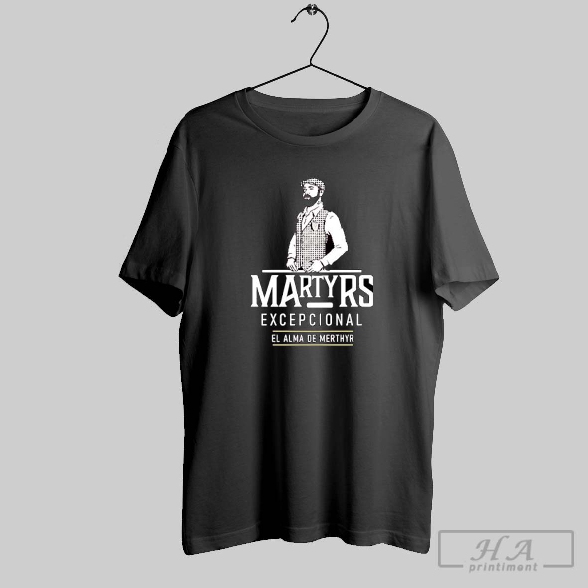 Official Martyrs Excepcional El Alma De Merthyr Beard Man Vintage Posters Black Tee Shirt