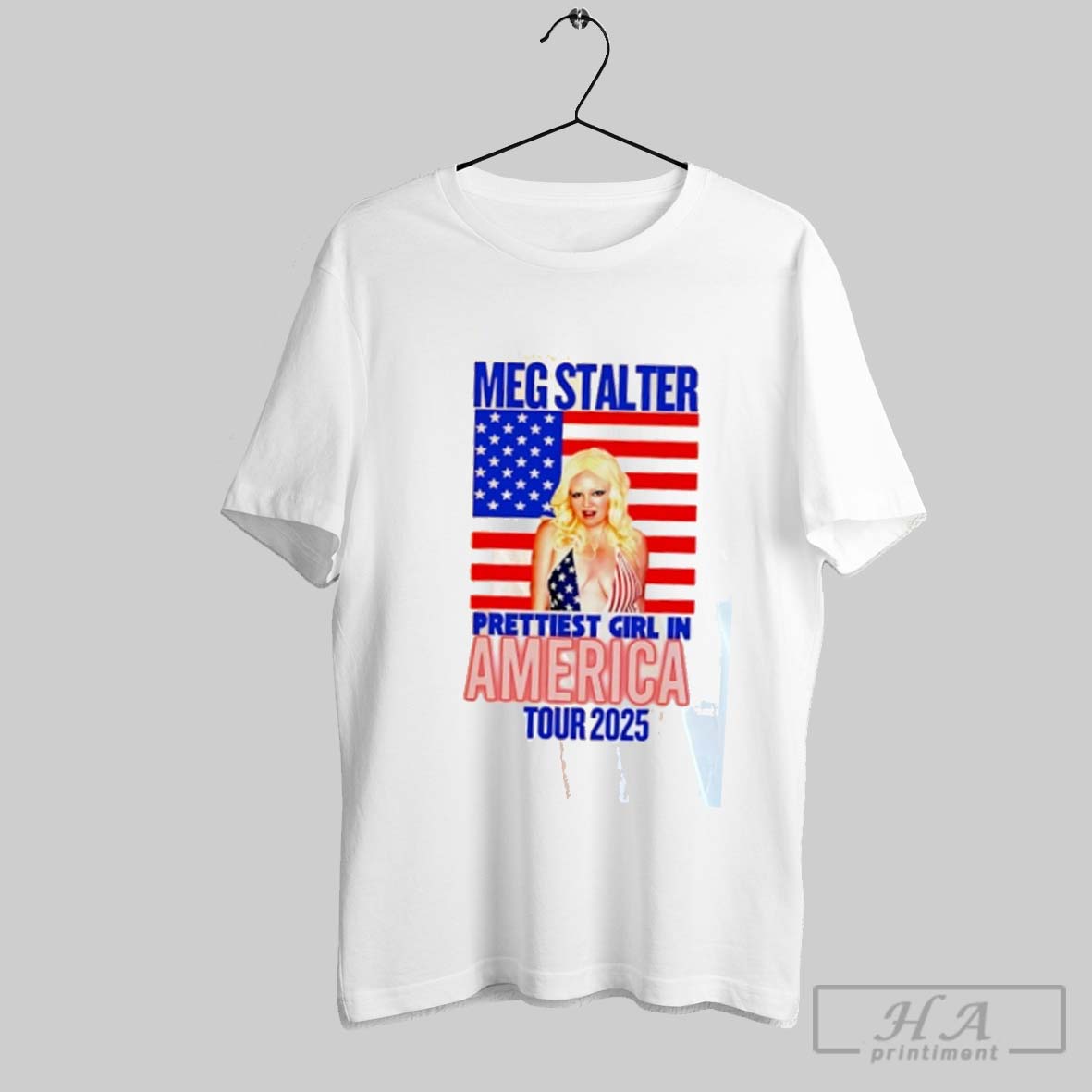 Official Meg Stalter Prettiest Girl In America Tour 2025 Tee Shirt