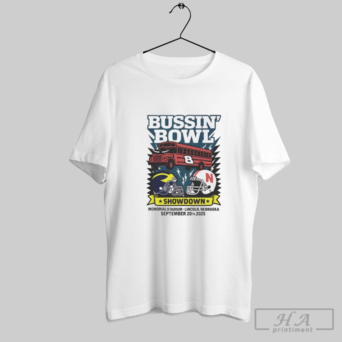 Official Michigan Wolverines Vs Nebraska Cornhuskers Bussin Bowl Showdown Tee Shirt