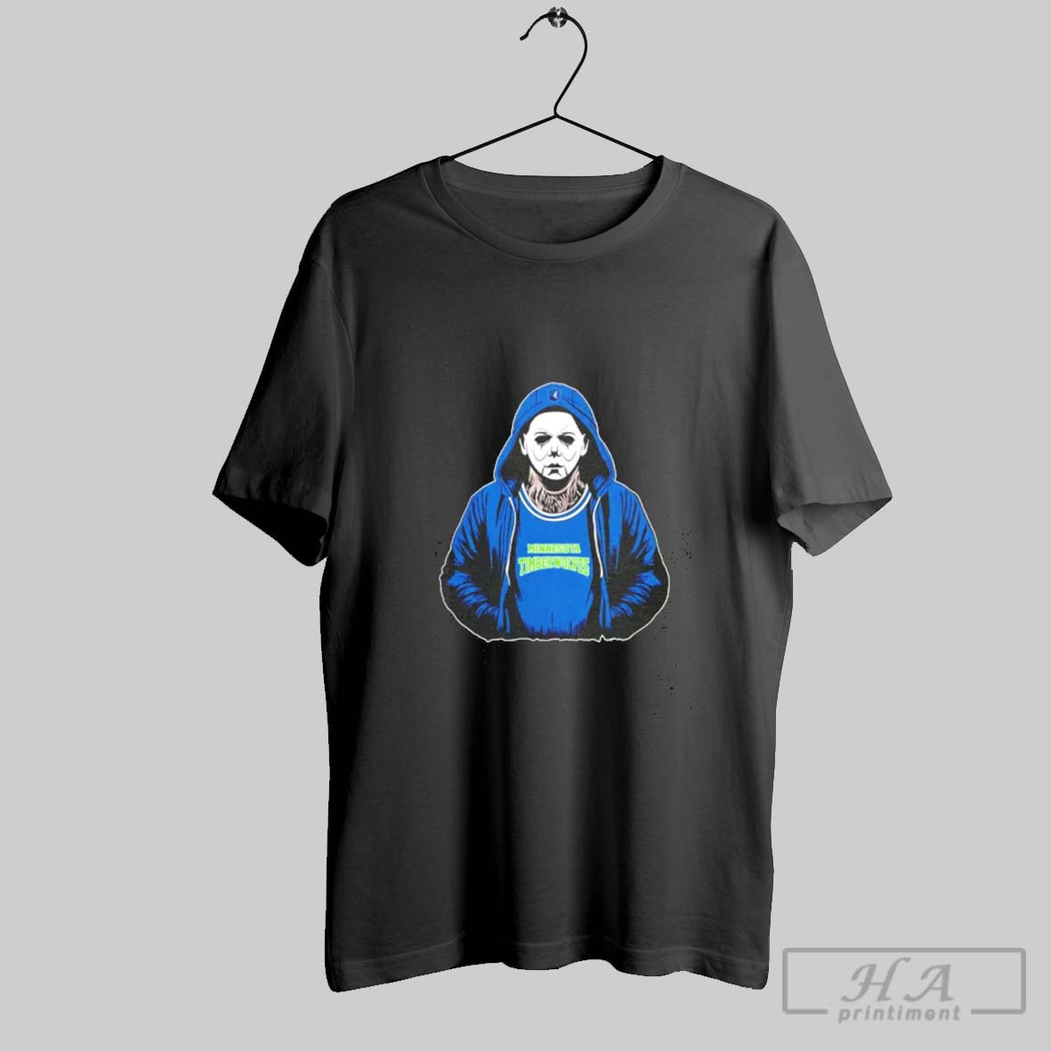 Official Minnesota Timberwolves Nba Michael Myers Scary Halloween Mashup Shirt