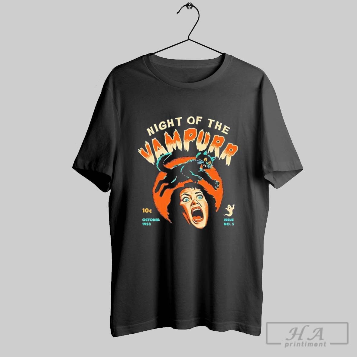 Official Night Of The Vampurr Black Cat Halloween Shirt