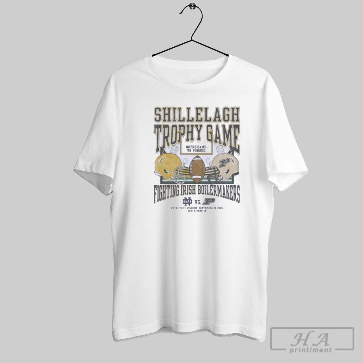 Official Notre Dame Fighting Irish Vs Purdue Boilermakers 2025 Shillelagh Trophy Game Tee Shirt