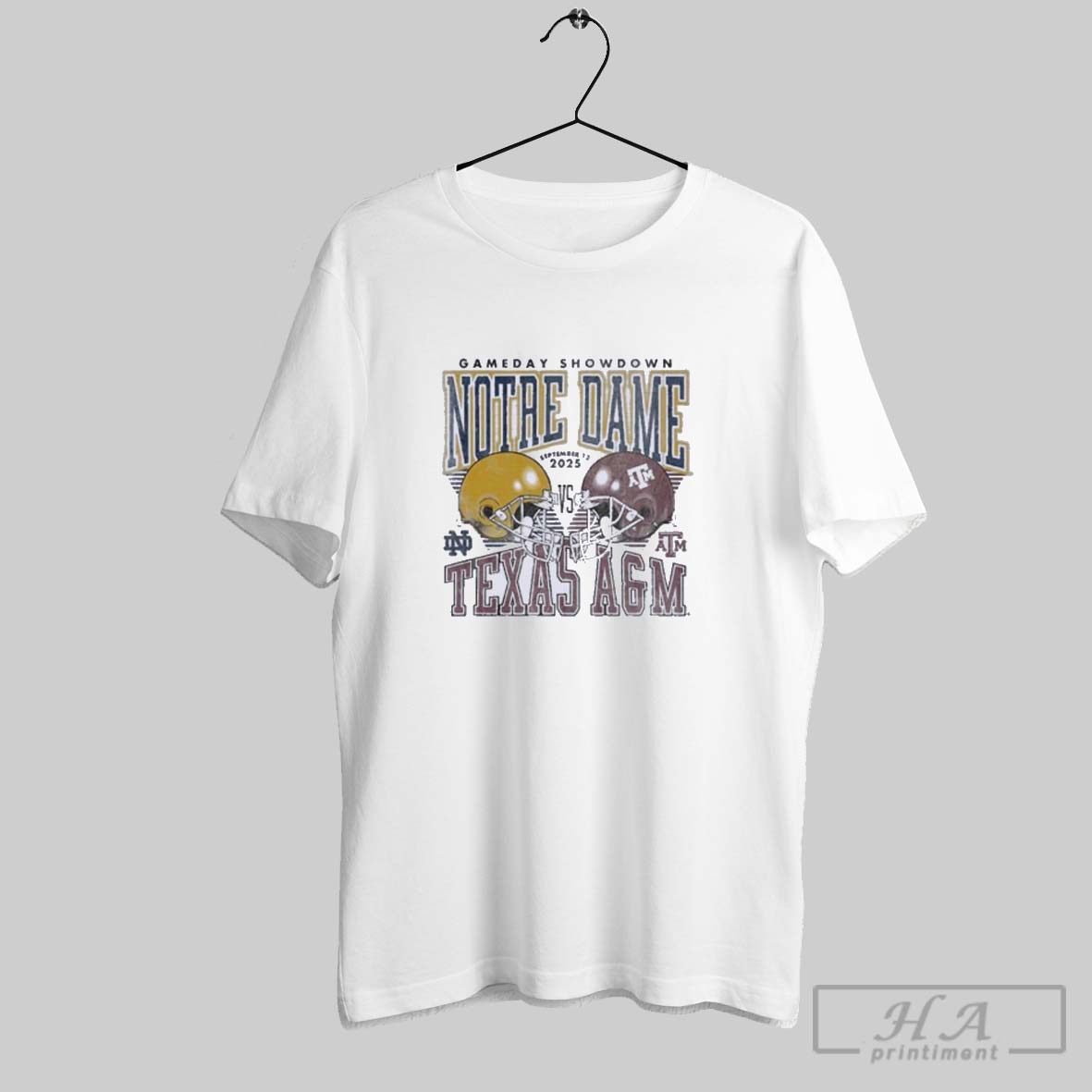 Official Notre Dame Fighting Irish Vs Texas Am Aggies 2025 Gameday Showdown Football T Shirt Shirt
