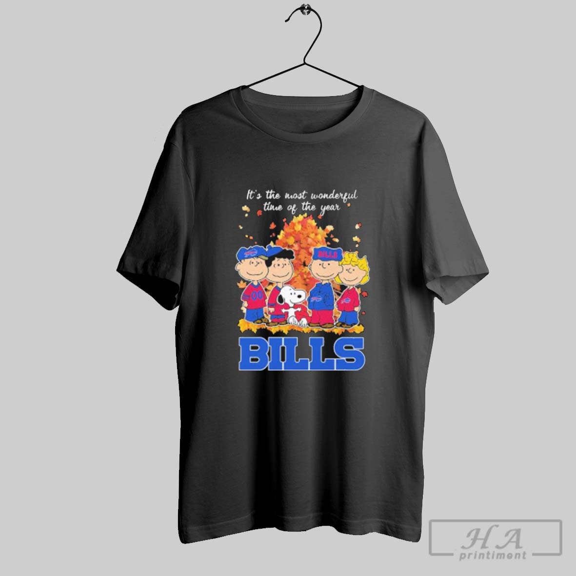 Official Official Buffalo Bills And Peanuts Character Its The Most Wonderful Time Of The Year Shirt Tee T Shirt