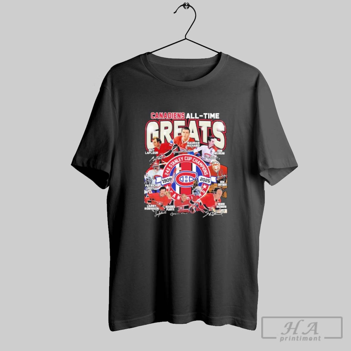 Official Official Montreal Canadiens All Time Greats Teams Signatures Shirt Tee Shirt