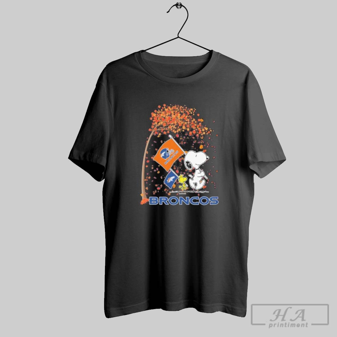 Official Official The Peanuts Snoopy And Woodstock X Denver Broncos In The Fall Shirt Tee Shirt
