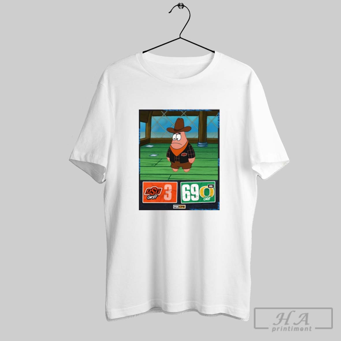 Official Oregon 69 3 Oklahoma State Sep 6 2025 Final Score Patrick Star Meme T Shirt