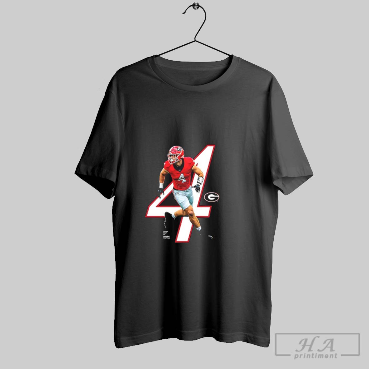 Official Oscar Delp Number 04 Georgia Bulldogs Football Breakthrough V Neck Shirt