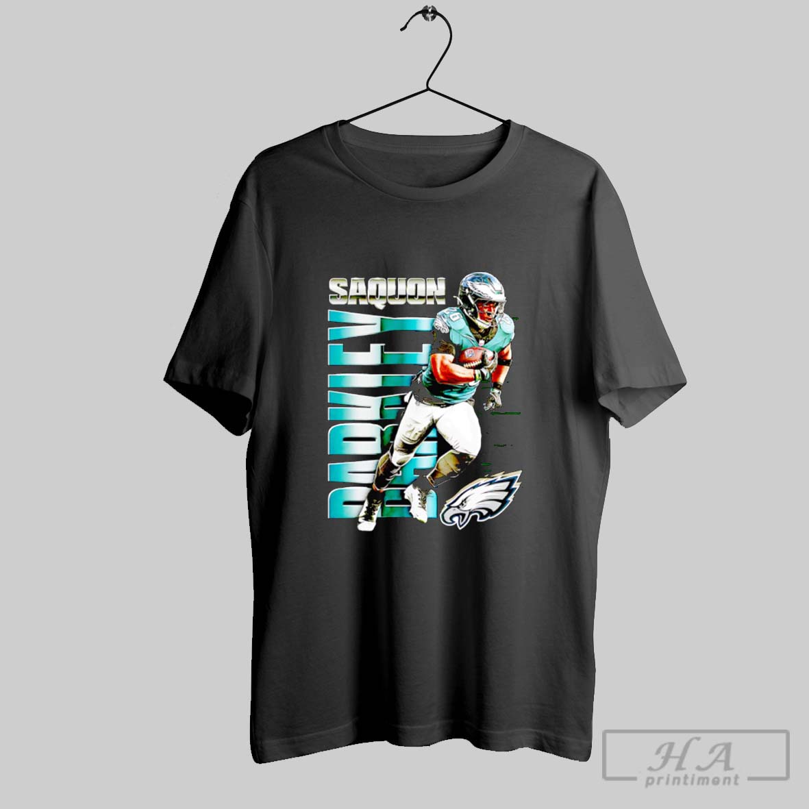 Official Philadelphia Eagles Saquon Barkley Celebration Poster Tee Shirt