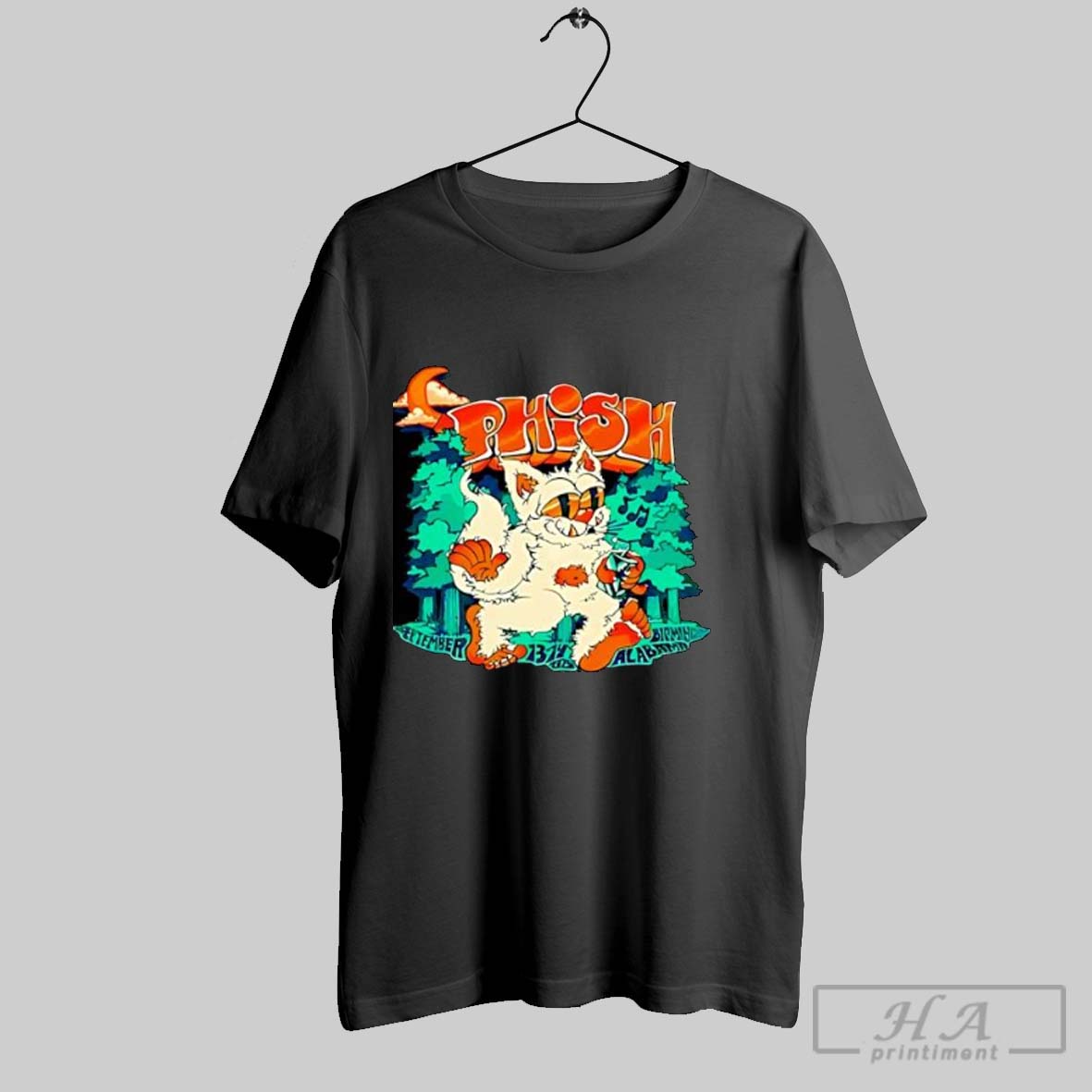 Official Phish Yeti Monster Music Notes September 13 14 2025 Birmingham Alabama Posters Black Tee Shirt