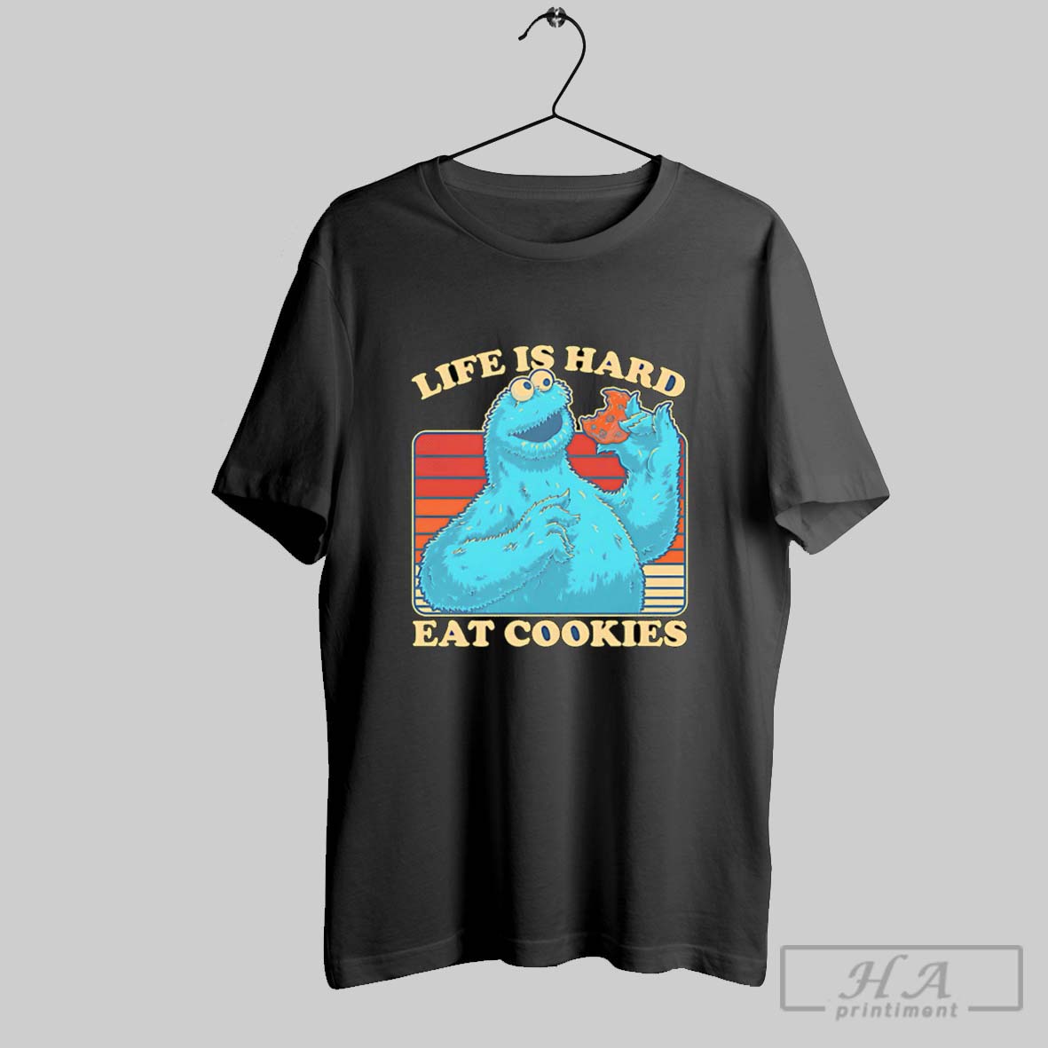 Official Puppet Life Is Hard Eat Cookies Poster Tee Shirt