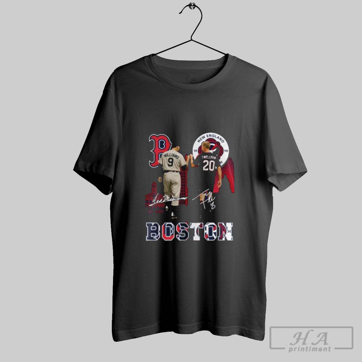 Official Red Sox Ted Williams And New England Revolution Taylor Twellman Shirt Tee Shirt