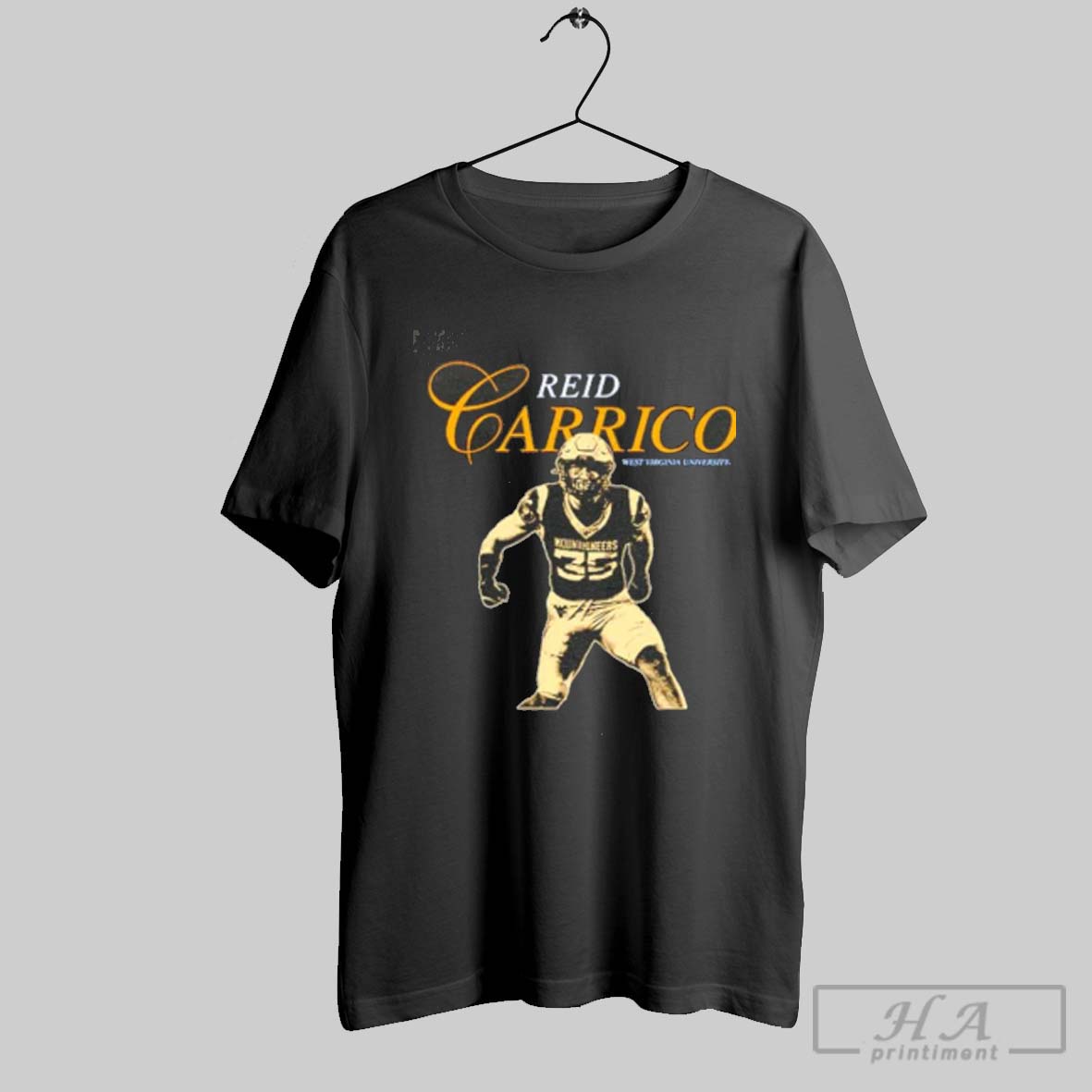 Official Reid Carrico West Virginia Football Ncaa Legacy Tee Shirt