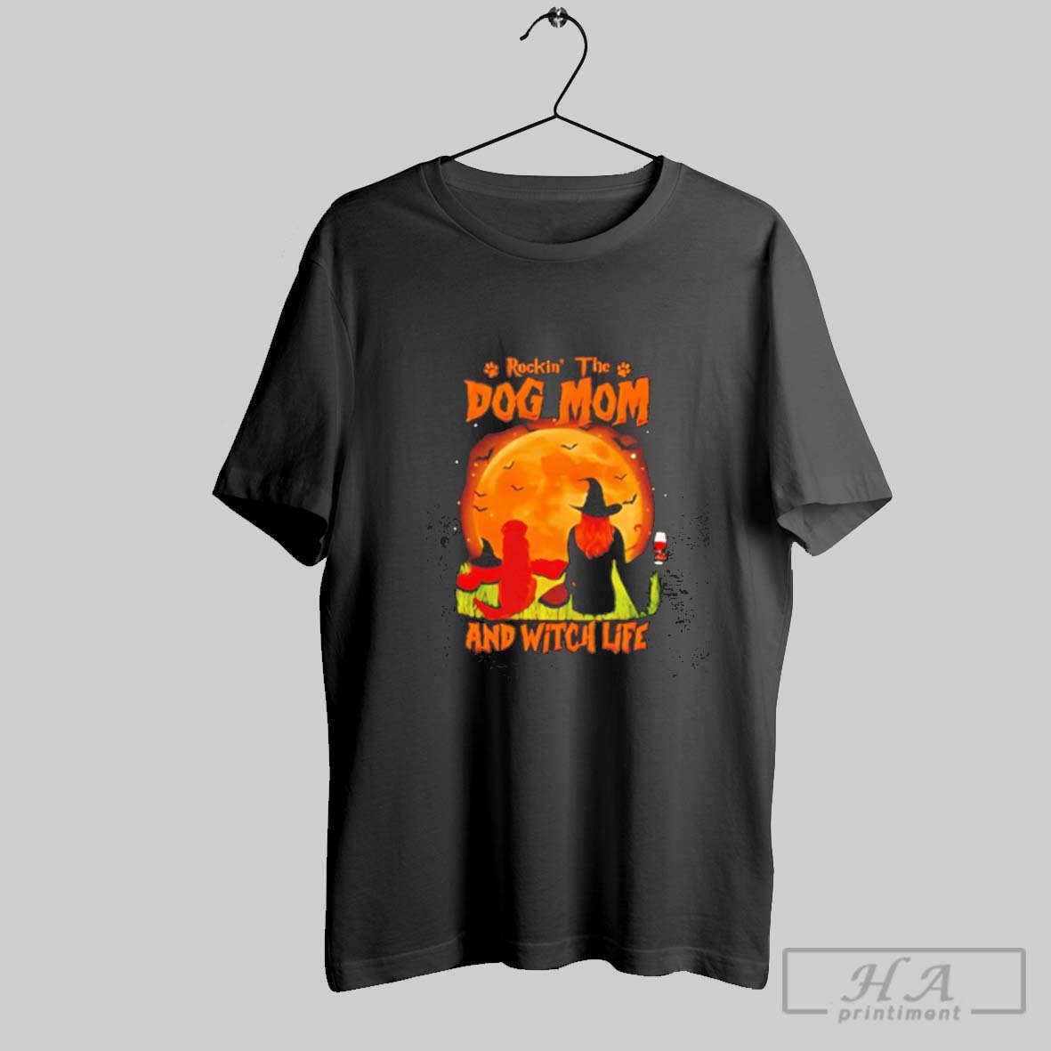 Official Rocking The Dog Mom Witch Life Golden Retriever Halloween Shirt