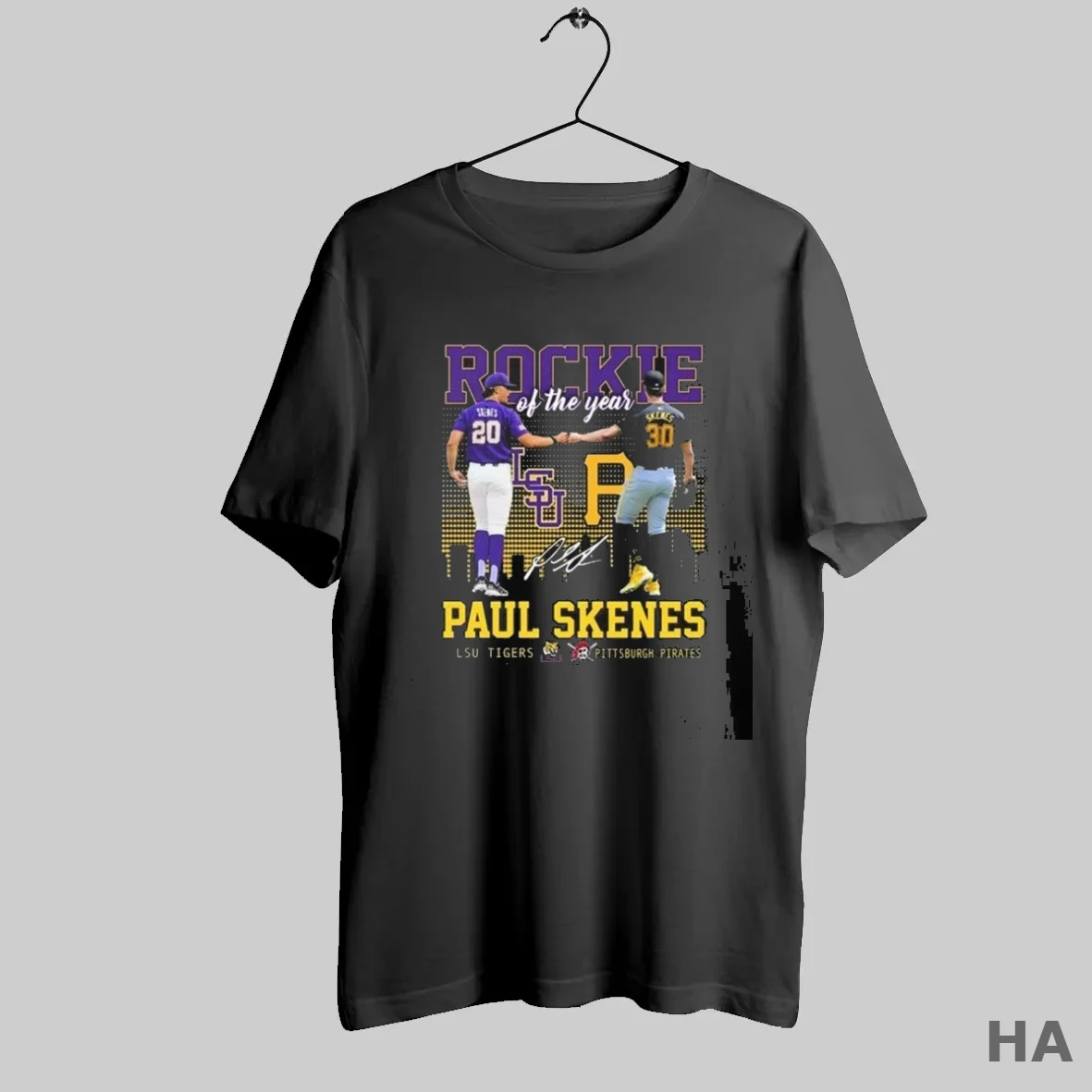 Official Rookie Of The Year Paul Skenes Lsu Tigers And Pittsburgh Pirates Signature T Shirt