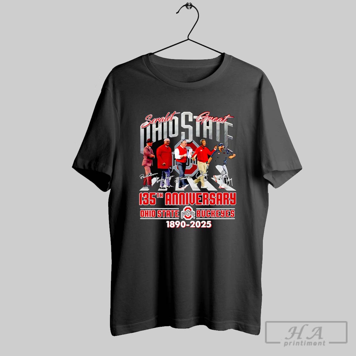 Official Scarlet Great Ohio State 135th Anniversary 1890 2025 Tee Shirt