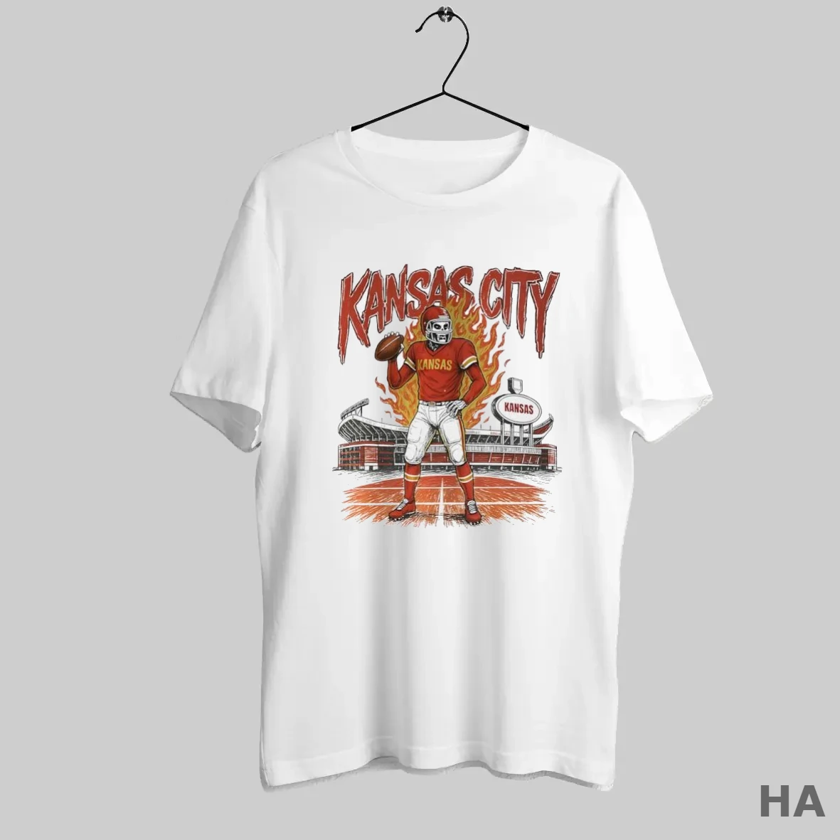 Official Skeleton Kansas City Chiefs Stadium Player Football T Shirt