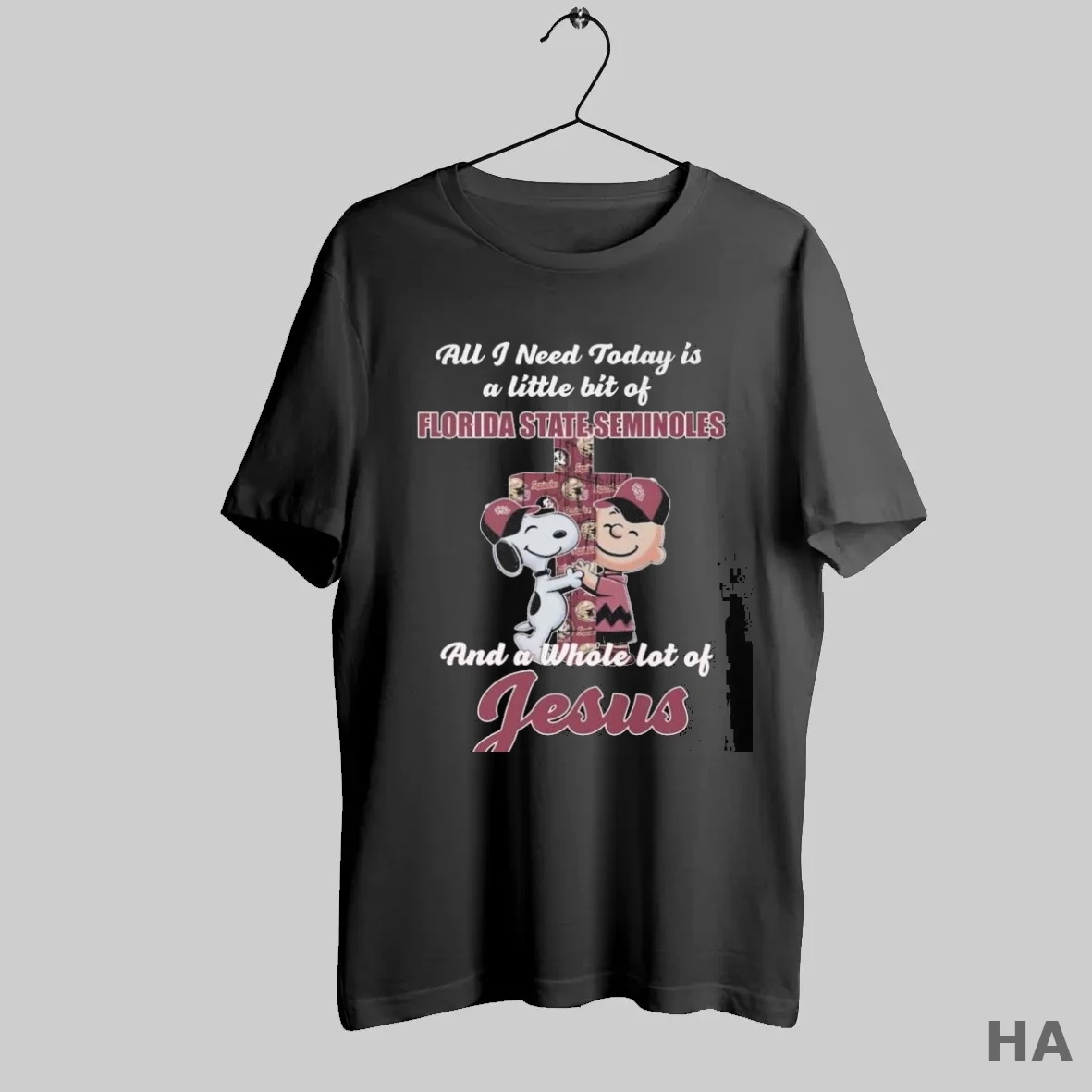 Official Snoopy And Charlie Brown All I Need Today Is A Little Bit Of Florida State Seminoles And A Whole Lot Of Jesus 2025 T Shirt
