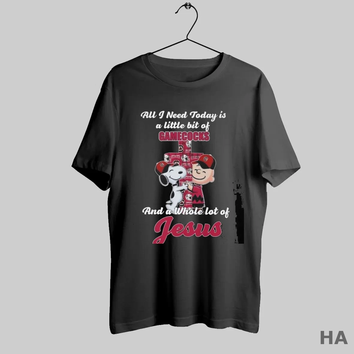 Official Snoopy And Charlie Brown All I Need Today Is A Little Bit Of Gamecocks And A Whole Lot Of Jesus 2025 T Shirt