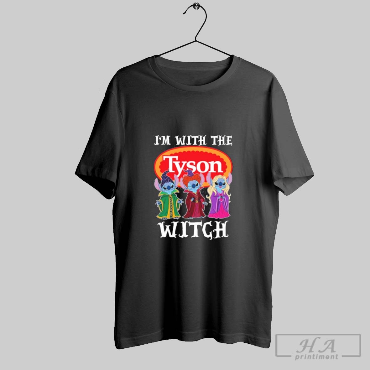 Official Stitch X Sanderson Sisters Im With The Tyson Logo Witch Halloween Tee Shirt