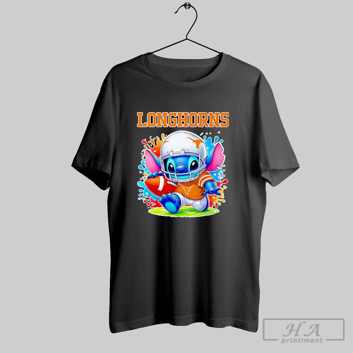 Official Stitch Running Texas Longhorns Football Tee Shirt