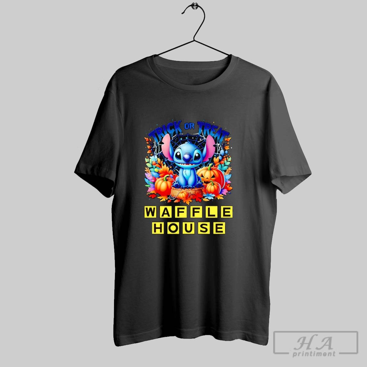 Official Stitch Trick Or Treat Waffle House Halloween Tee Shirt