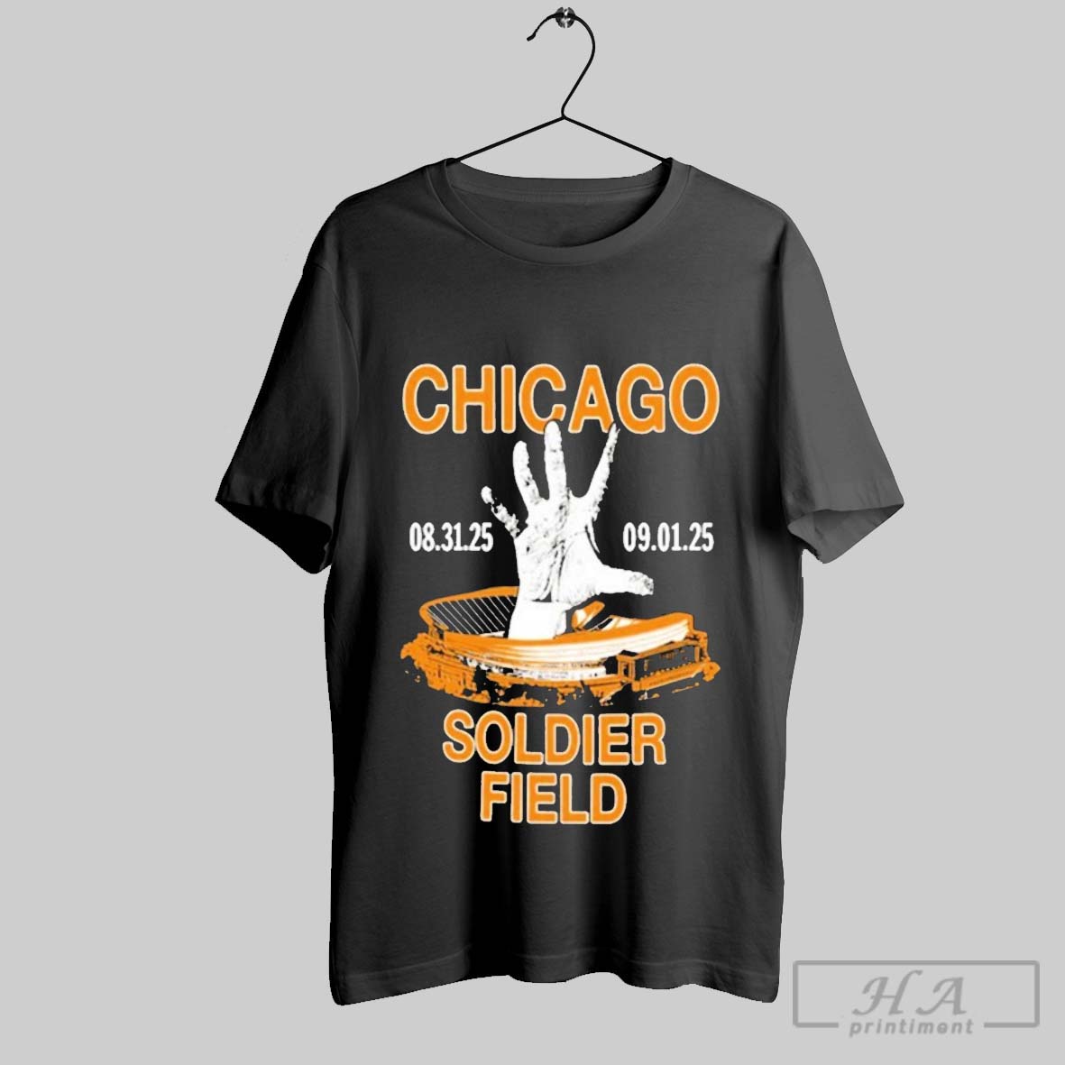 Official System Of A Down 2025 Soldier Field Chicago Stadium Hand Tee Shirt