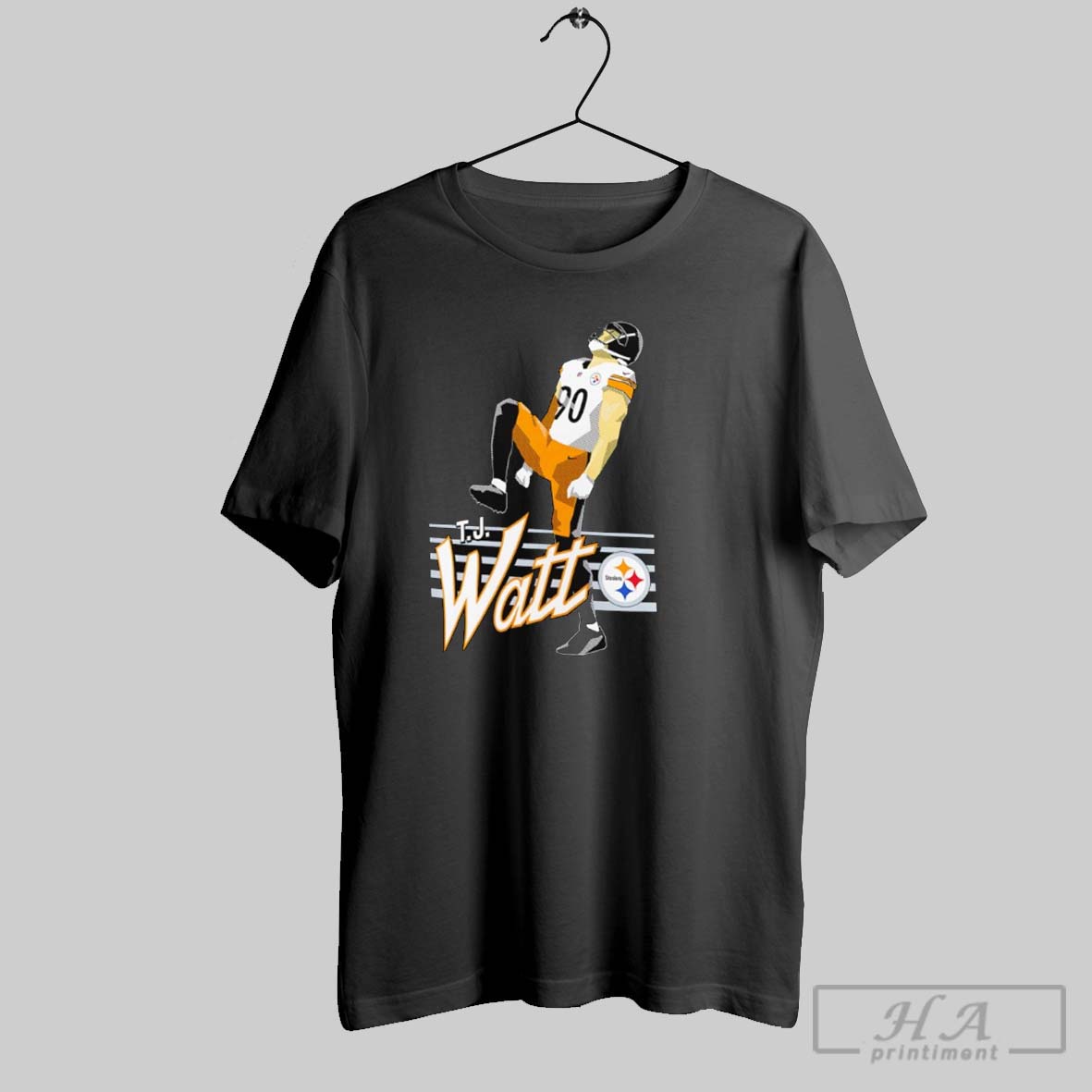 Official T J Watt 90 Pittsburgh Steelers Football Player Crosswalk Shirt