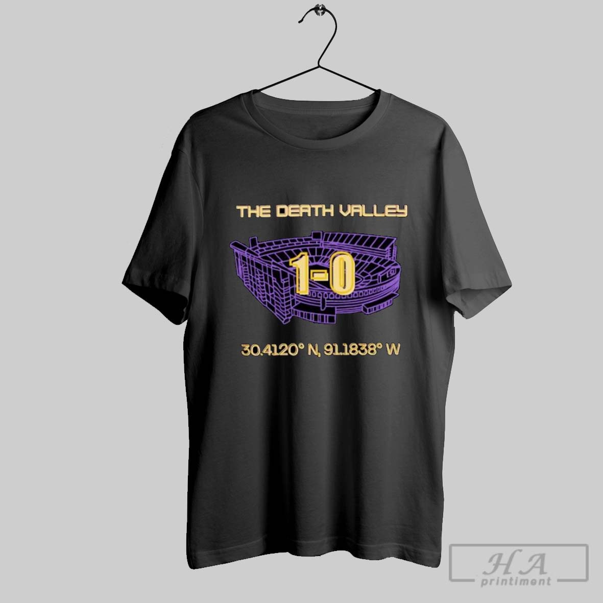 Official The Death Valley 1 0 Lsu Stadium Coordinates Posters Black Shirt