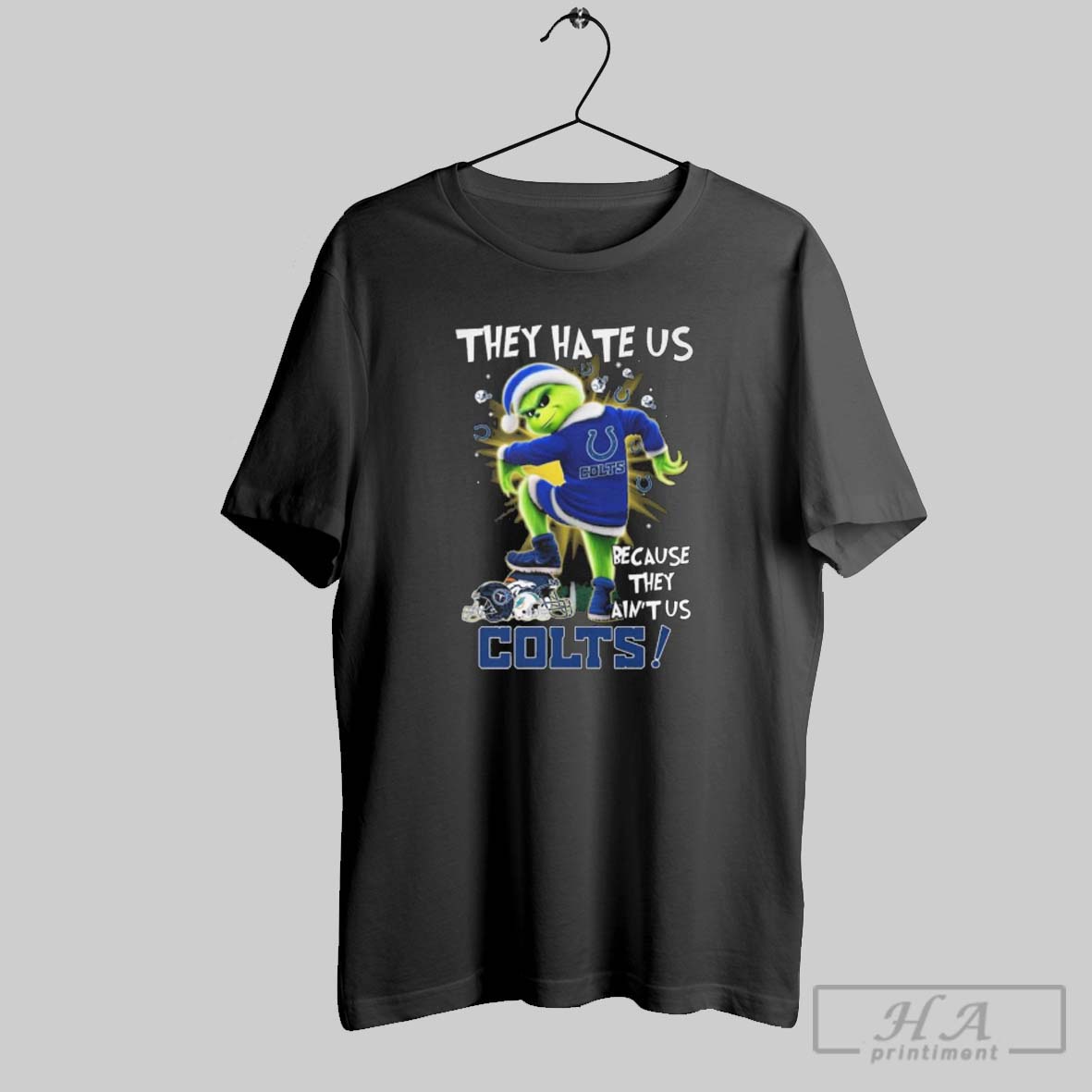 Official The Grinch They Hate Us Because They Aint Us Colts Shirt