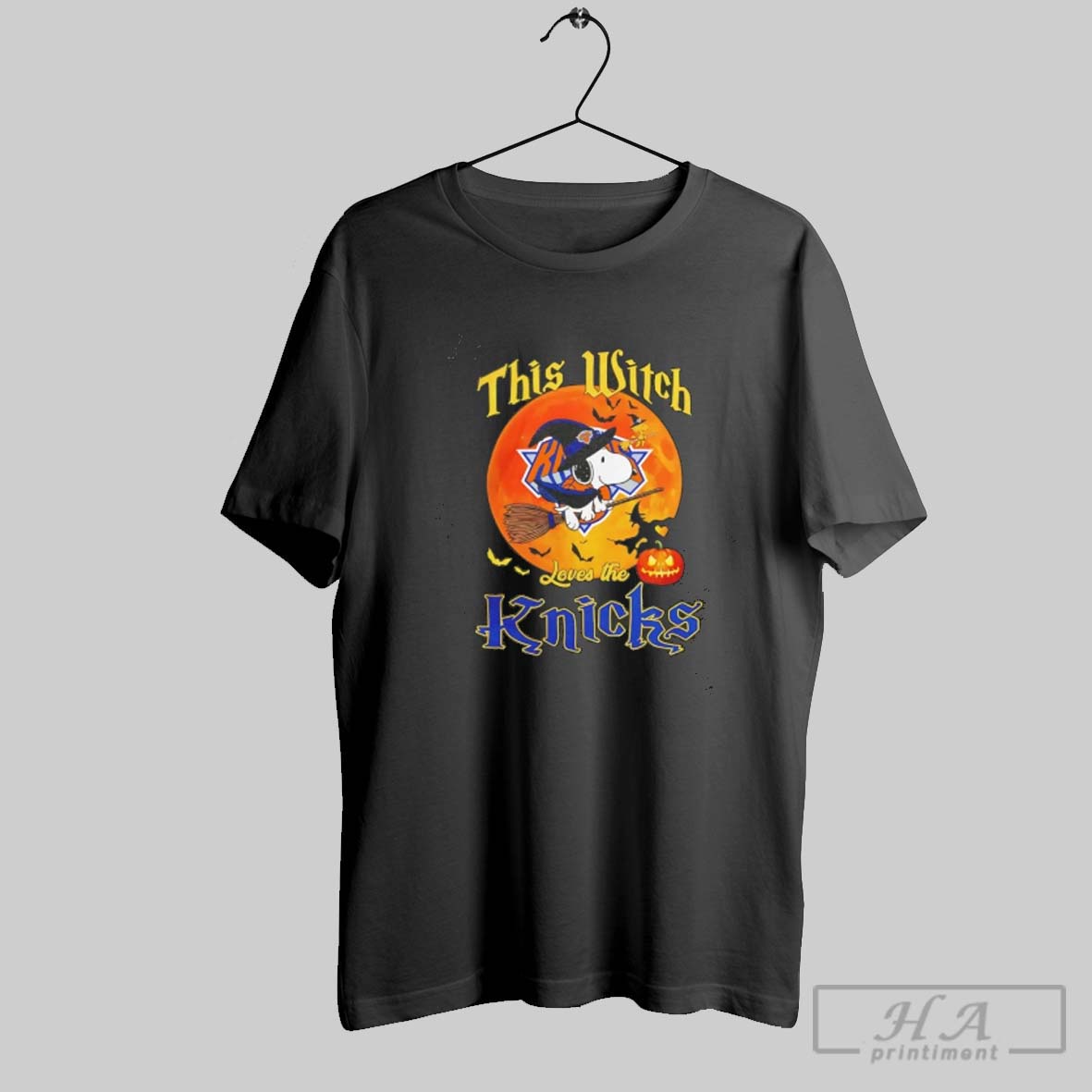 Official This Witch Loves The New York Knicks X Snoopy Halloween Shirt