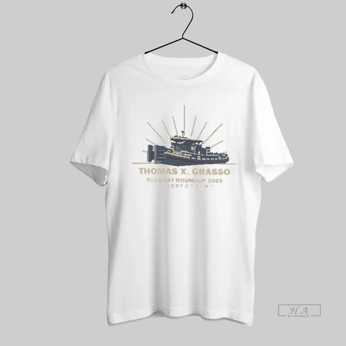 Official Thomas X Grasso Tugboat Roundup 2025 Waterford Ny T Shirt