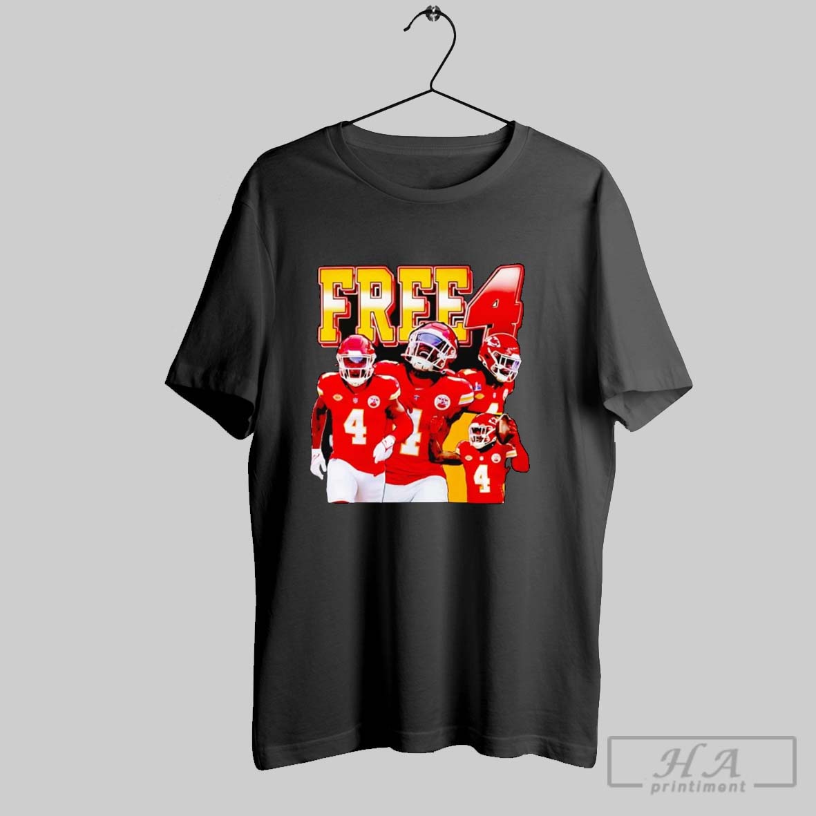 Official Travis Kelce Wearing Free 4 Chiefs Tee Shirt