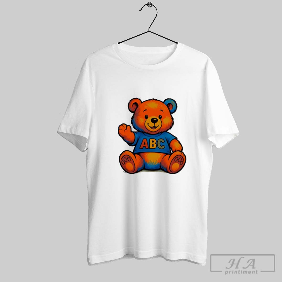 Official Trendy Abc Teddy Bear Cute White S Shirt