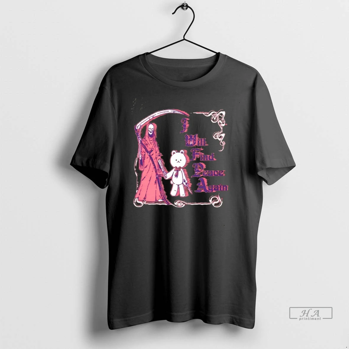 Official Trendy Death And The Teddy Bear I Will Find Peace Again Tee Shirt Sweater