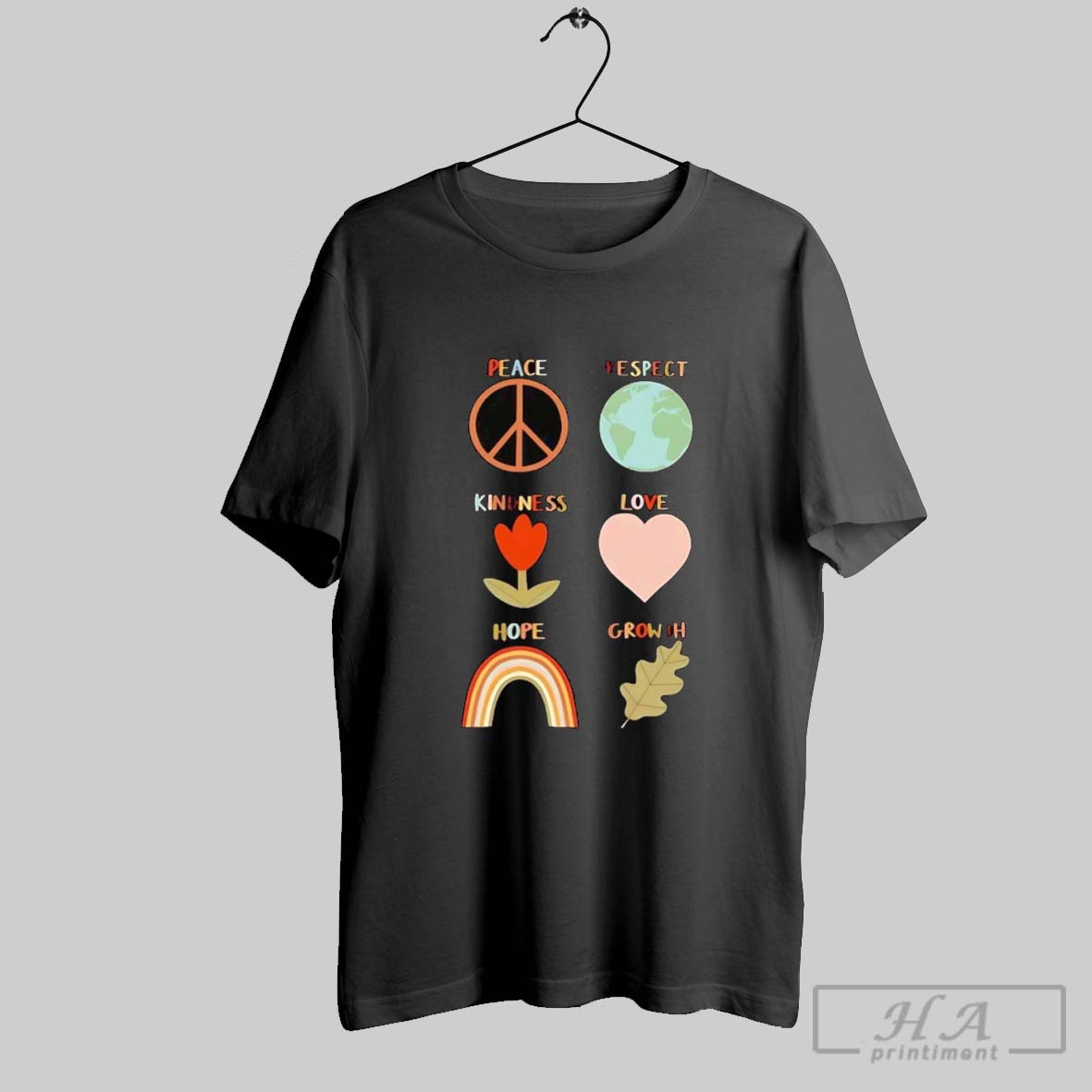 Official Trendy Peace Respect Kindness Love Hope Growth Shirt