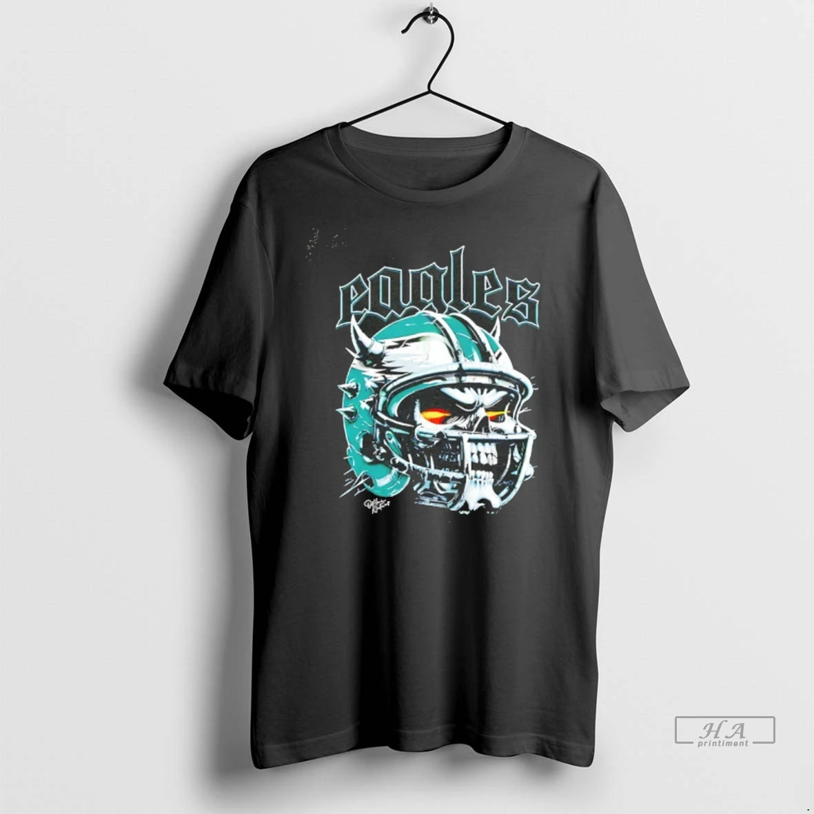 Official Trendy Philadelphia Eagles Skull Helmet Graphic Tee Shirt Sweater