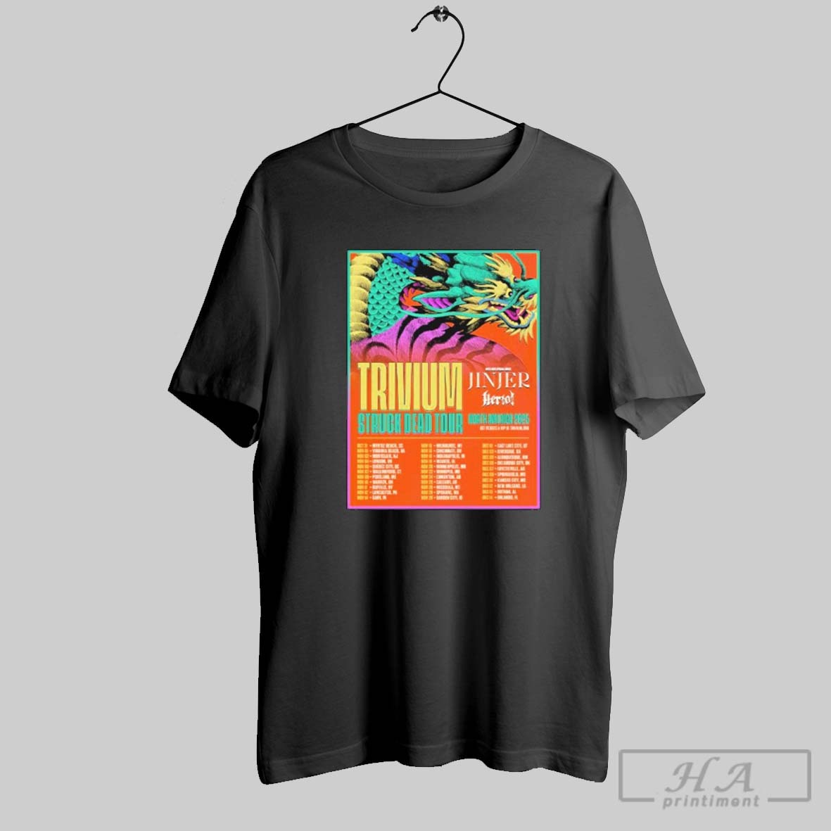 Official Trivium Struck Dead Tour North American 2025 Dates Shirt
