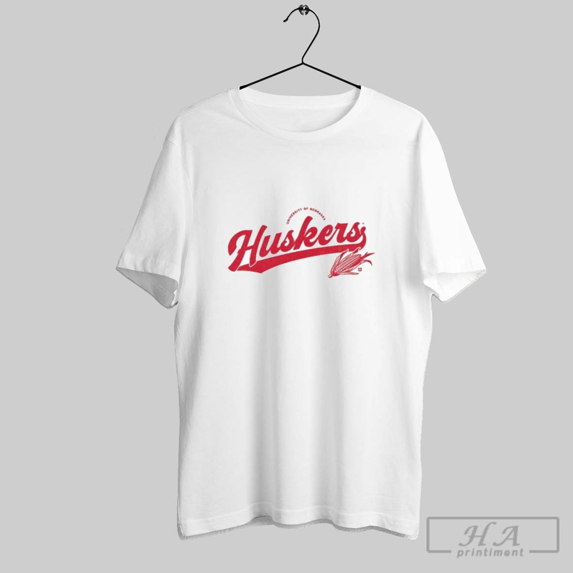 Official University Of Nebraska Huskers Script Logo Heavyweight Shirt